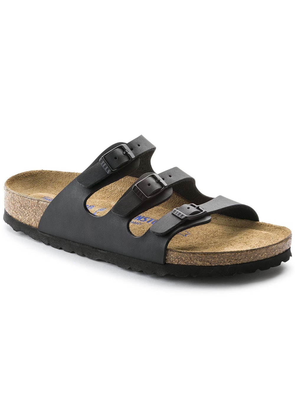 Birkenstock Women’s Black Triple Strap Cork Footbed Sandals - Size 39 - Picture 2 of 9